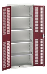 16926733.** verso ventilated door cupboard with 4 shelves. WxDxH: 800x350x2000mm. RAL 7035/5010 or selected
